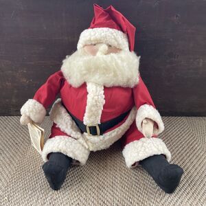 OVERLY RAKER CHRISTMAS DEAR SANTA CLAUS 17" STUFFED DOLL, HANDCRAFTED, 1996